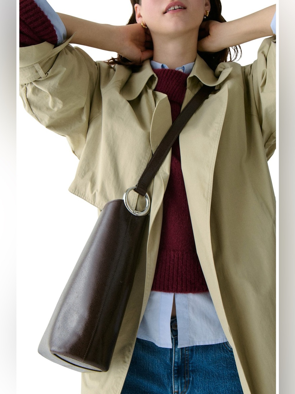 Kate spade halo glazed leather bucket bag